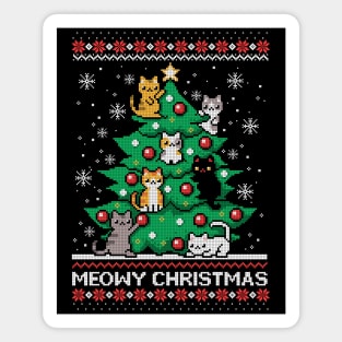 Meowy Christmas ugly Christmas sweater Magnet